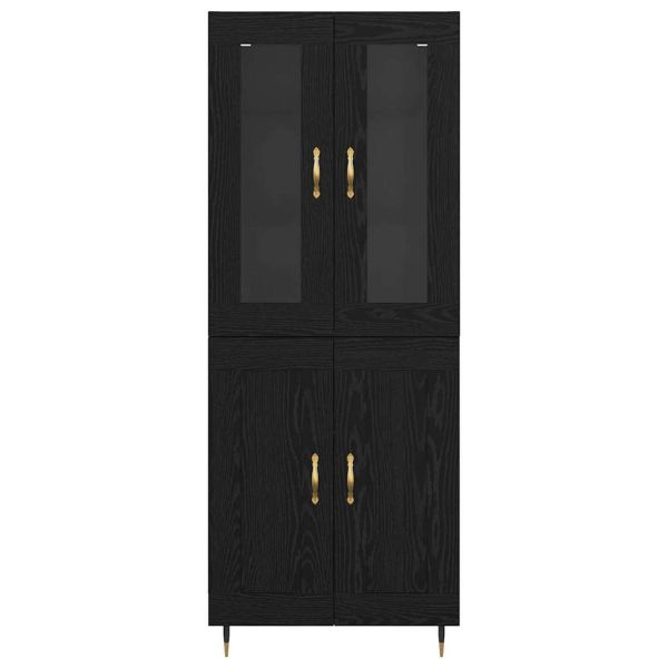 Висок шкаф 2 pcs Черния дъб Инженерно дърво