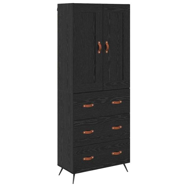 Висок шкаф Черния дъб 69,5 x 34 x 180 см Инженерно дърво