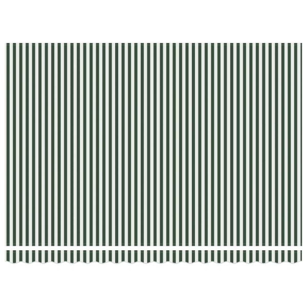 Електрически разтегателен навес Зелен и бял 4,5 × 3 m