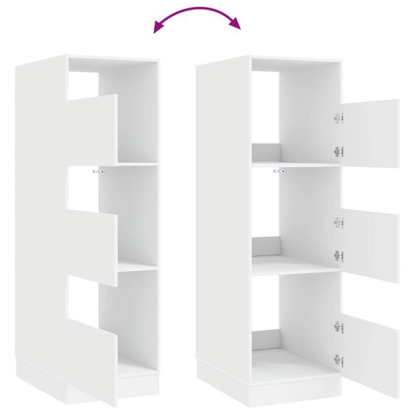 Мивка за пране със съхранение с врата Бяло Инженерно дърво