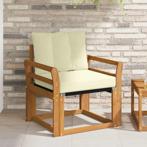 Външен диван Солидно акациево дърво и текстилена