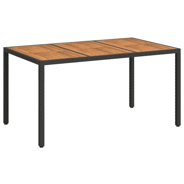 Градинска маса Черно 150 x 90 x 75 cm полиратан