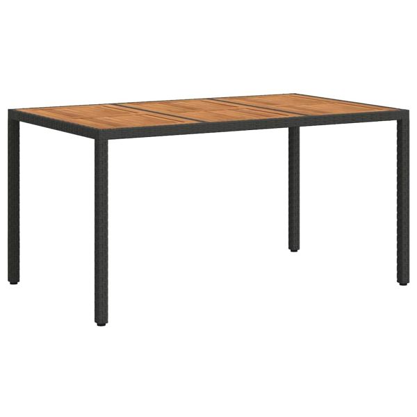Градинска маса Черно 150 x 90 x 75 cm полиратан