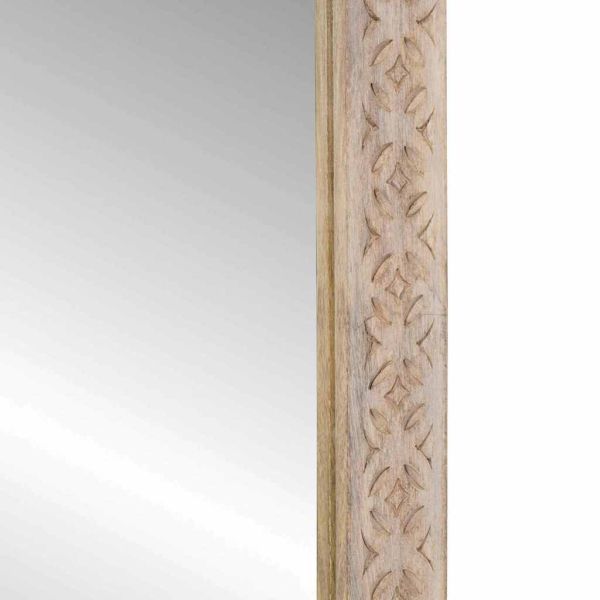 стеннo огледало Правоъгълна Избелено бяло 70 x 50 cm