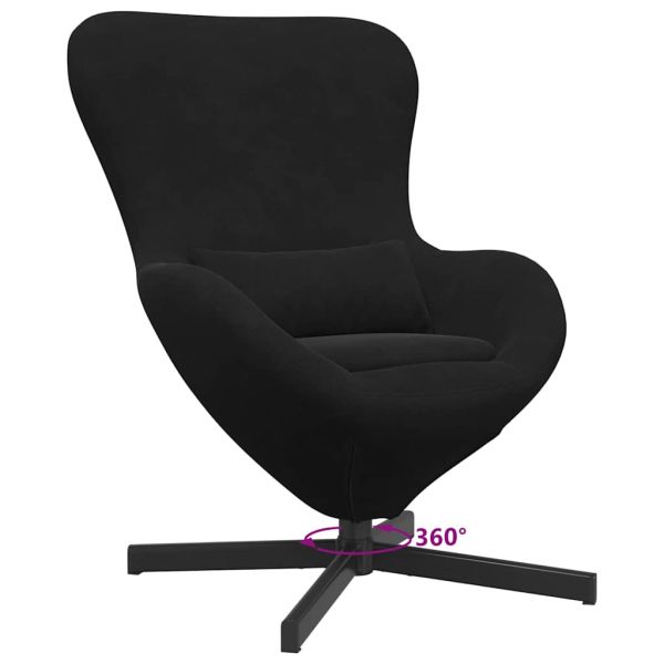 Стол яйце Черно 63 x 73 x 90 см Кадифе