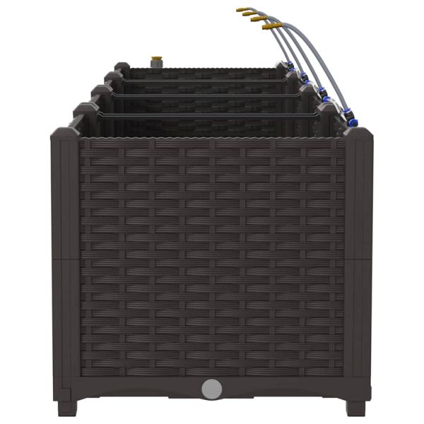 Градинска саксия 3 pcs Кафяво 120 x 40 x 37,5 см Пластмаса