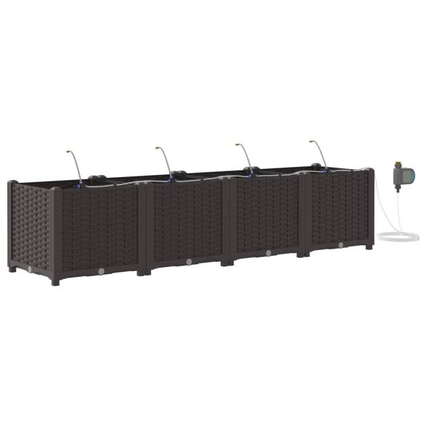 Градинска саксия 4 pcs Кафяво 160 x 40 x 37,5 см Пластмаса