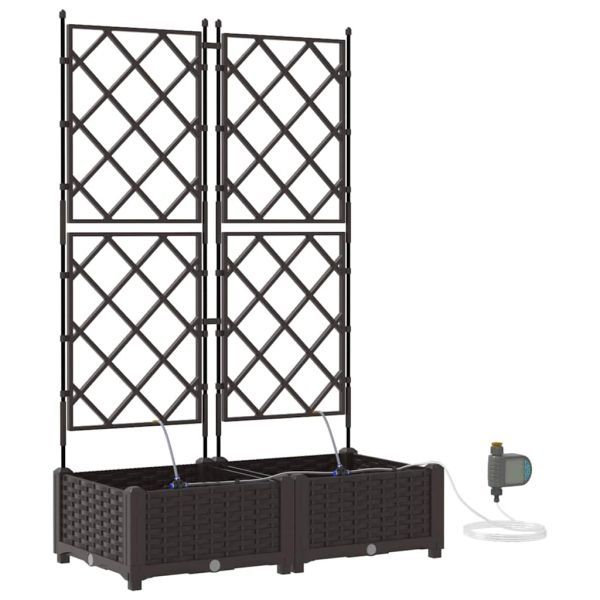 Градинска саксия 2 pcs Кафяво 80 x 40 x 126 см Пластмаса