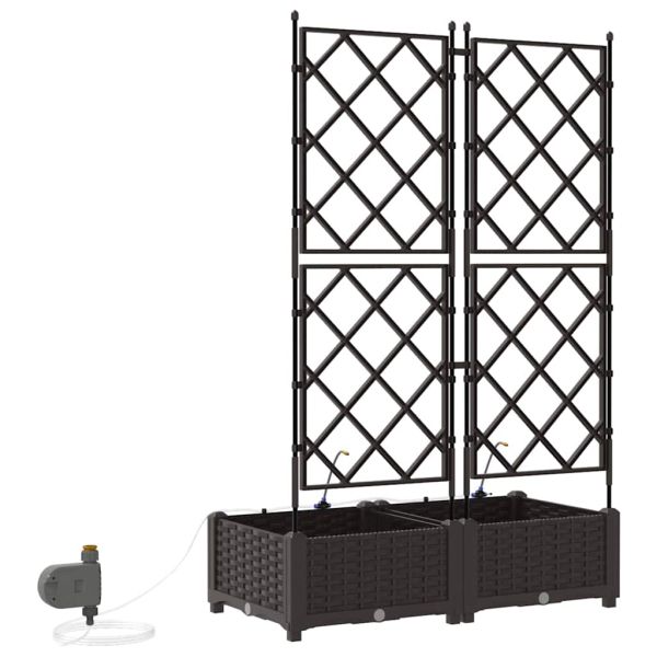 Градинска саксия 2 pcs Кафяво 80 x 40 x 126 см Пластмаса