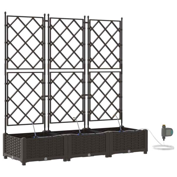 Градинска саксия 3 pcs Кафяво 120 x 40 x 126 см Пластмаса