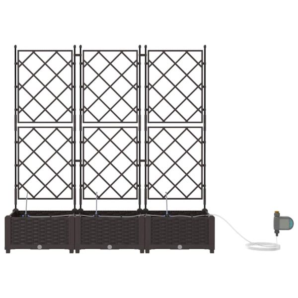 Градинска саксия 3 pcs Кафяво 120 x 40 x 126 см Пластмаса