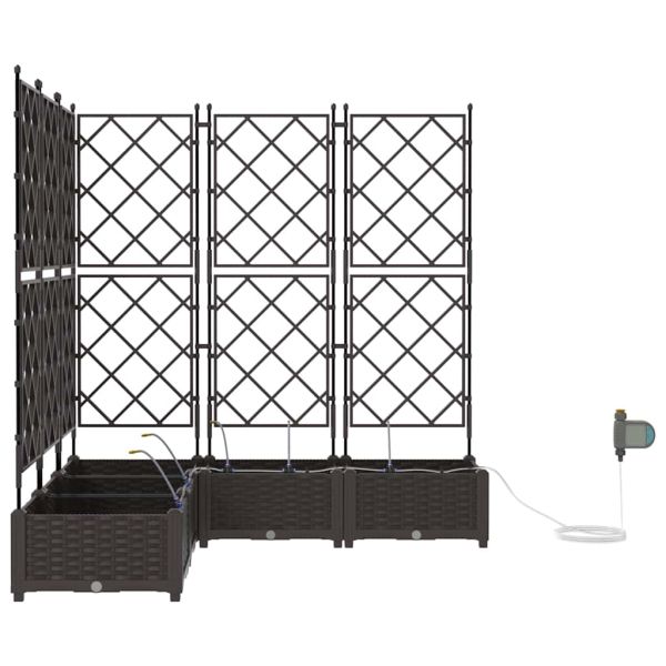 Градинска саксия 5 pcs Кафяво 120 x 120 x 126 см Пластмаса