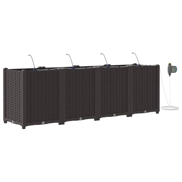 Градинска саксия 4 pcs Кафяво 160 x 40 x 52 см Пластмаса