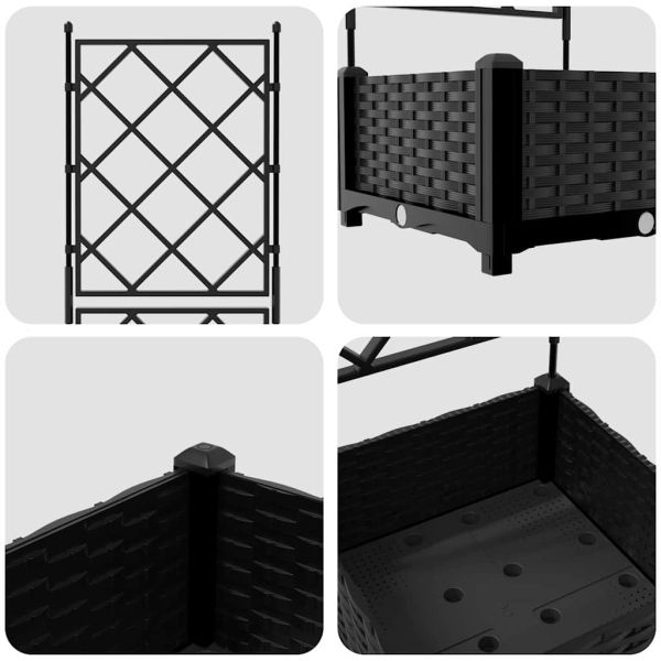 Градинска саксия Черно 40 x 40 x 125,5 см ПП