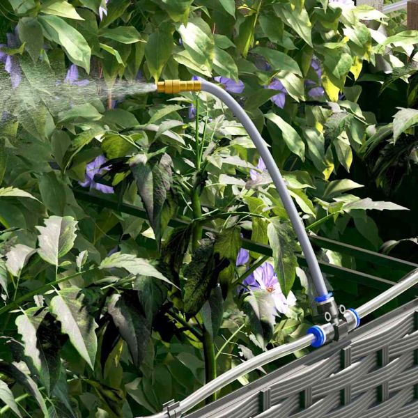 Градинска саксия 4 pcs Черен Пластмаса