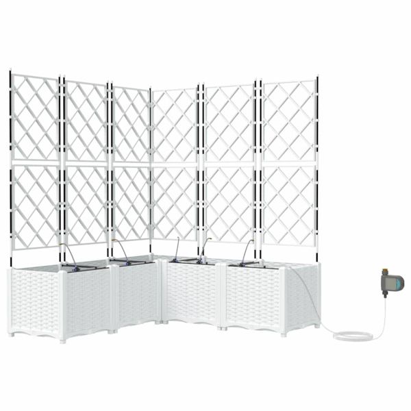 Градинска саксия 5 pcs Бял 120 x 120 x 142 см Пластмаса
