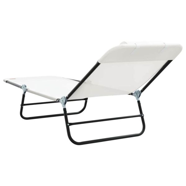 Сгъваем шезлонг Крем 182 x 55 x 85,5 см Textilene