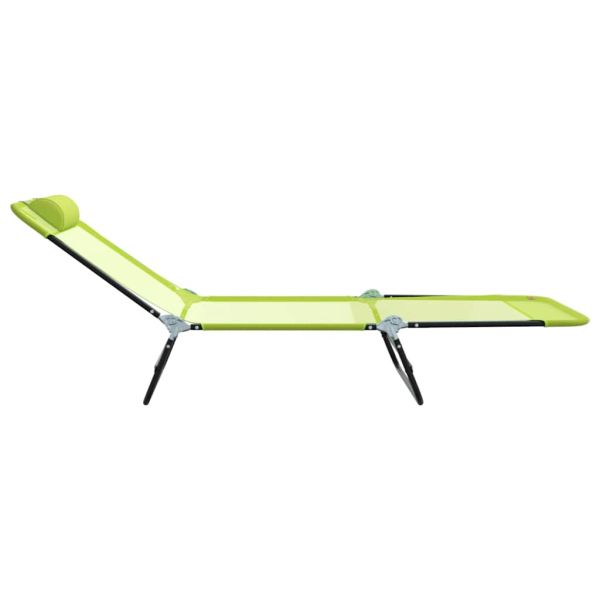 Сгъваем шезлонг Зелен 182 x 55 x 85,5 см Textilene
