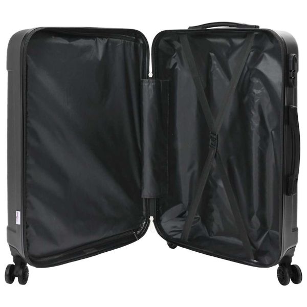 Куфар 3 pcs Тъмен сив 50 x 31 x 78 см ABS пластмаса