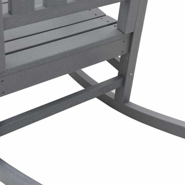 Градински люлеещ се стол Светлосиво HDPE