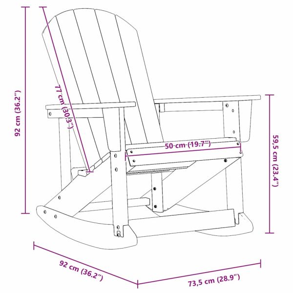 Люлеещ се стол Adirondack Бяло HDPE