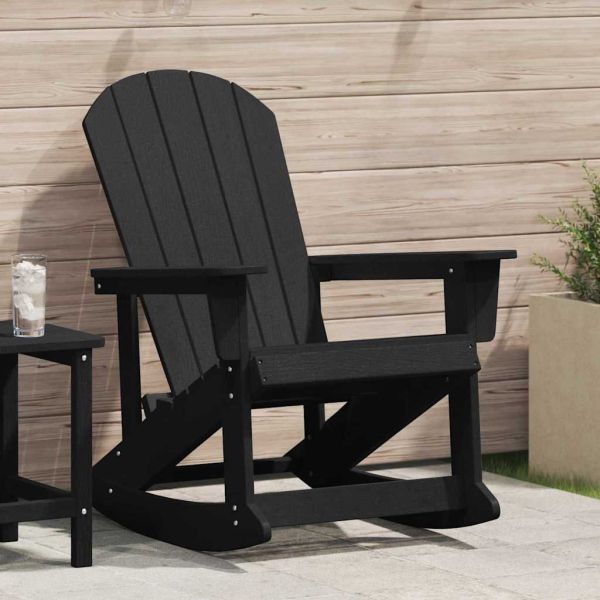Люлеещ се стол Adirondack Черно HDPE