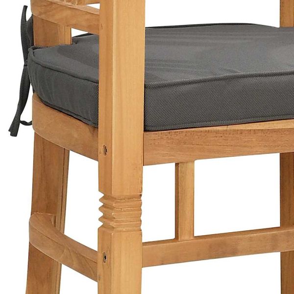 Стол 2 pcs Кафяво 63 x 58 x 89 см Солидно тиково дърво