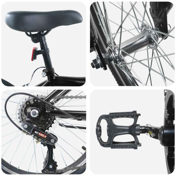 Детски Велосипед 20 инча 6-Speed за 6–11 години Черно