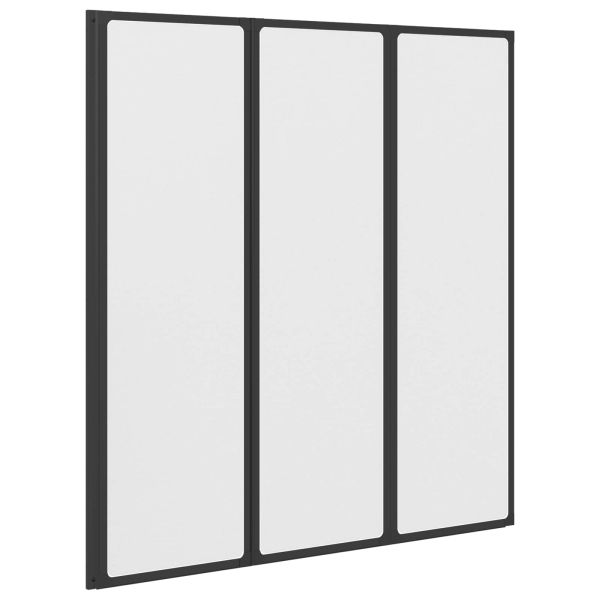 Душ параван Черен 132 x 2 x 140 см Алуминий и PP
