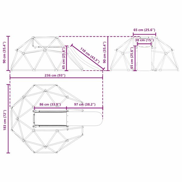 Дъга за катерене Синьо Стомана
