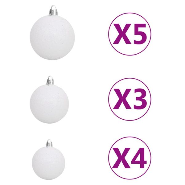 Изкуствена кавказка ела с LED и комплект топки зелена 150 см
