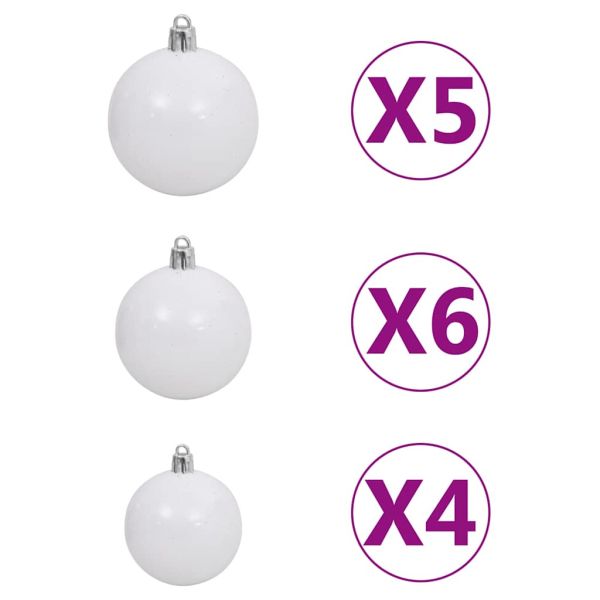 Изкуствена кавказка ела с LED и комплект топки зелена 150 см