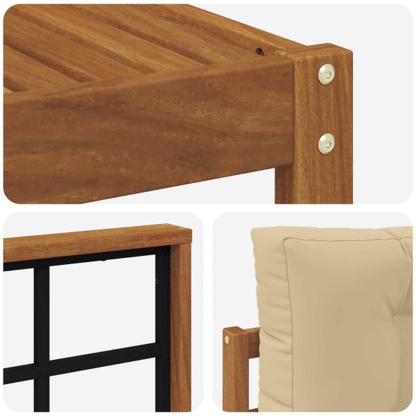 Комплект дивани за открито 5 pcs Натурален и Бежов