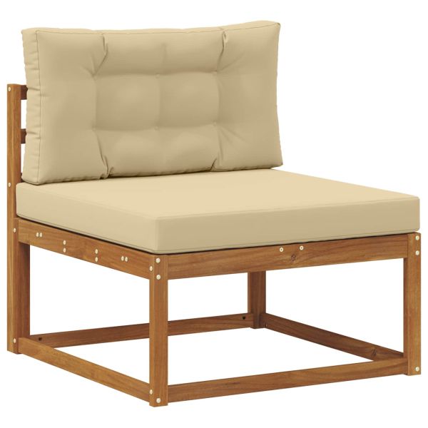 Комплект дивани за открито 6 pcs Натурален и Бежов