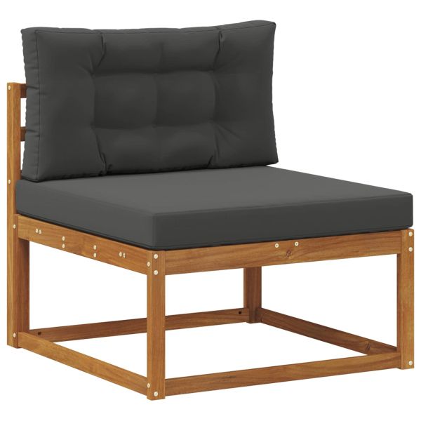 Комплект дивани за открито 6 бр. Натурален и Антрацит