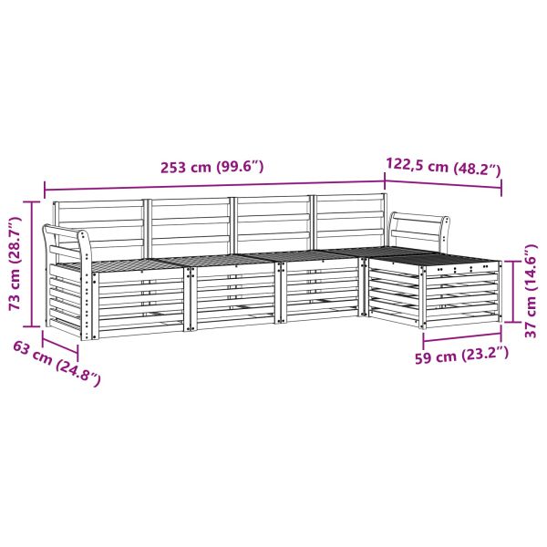 Комплект дивани за открито 5 pcs Естествен