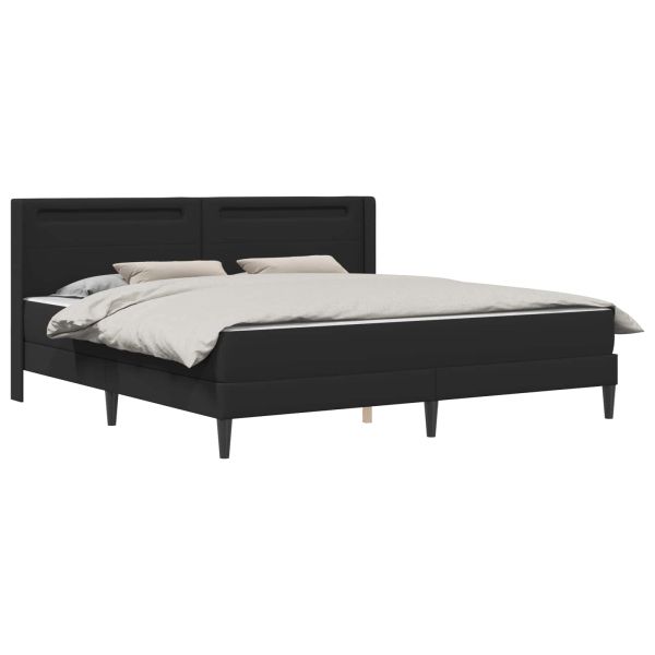 Рамка за легло с матрак Черно 180 x 200 cm Изкуствена