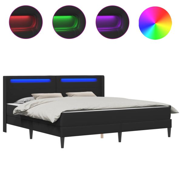 Рамка за легло с матрак Черно 180 x 200 cm Изкуствена