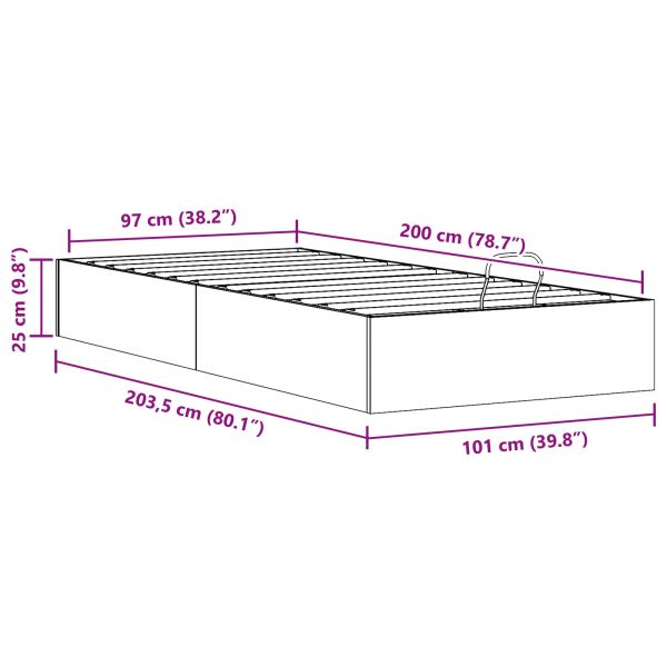 Отоман легло рамка с хранилище Естествен 100 x 200 cm