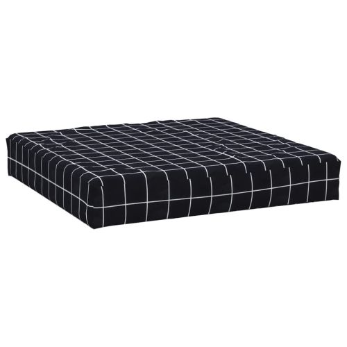 Палетна възглавница черно каре 60x60x8 см Оксфорд плат