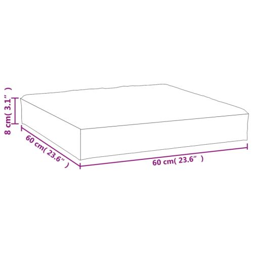 Палетна възглавница черно каре 60x60x8 см Оксфорд плат