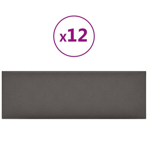 Стенно табло за легло 12 бр. 90 x 30 cm Сив текстил