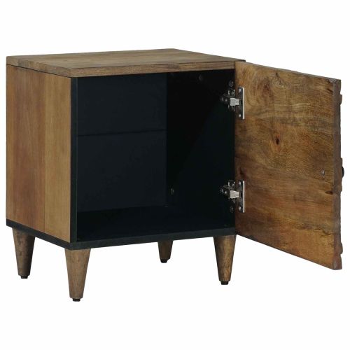 Нощен шкаф Кафяво 40 x 33,5 x 46 см Солидно мангово дърво