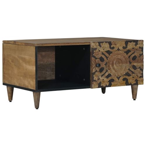 Масичка за кафе Кафяво 80 x 50 x 40 cm Солидно мангово дърво