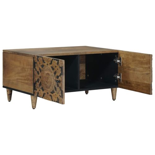 Масичка за кафе Кафяво 80 x 50 x 40 cm Солидно мангово дърво