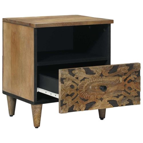 Леглов шкаф Кафяво 40 x 33 x 46 см Солидно мангово дърво