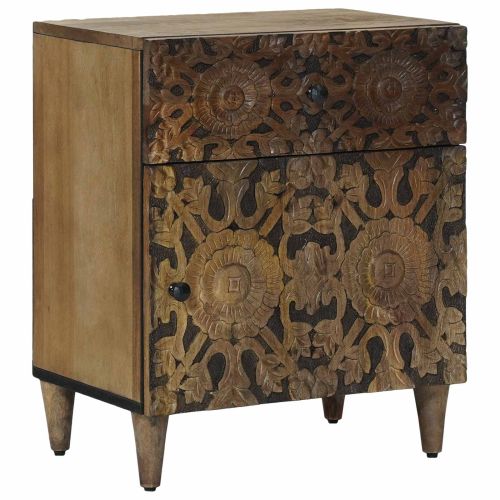 Леглов шкаф Кафяво 50 x 33 x 60 см Солидно мангово дърво