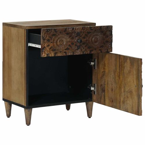 Леглов шкаф Кафяво 50 x 33 x 60 см Солидно мангово дърво