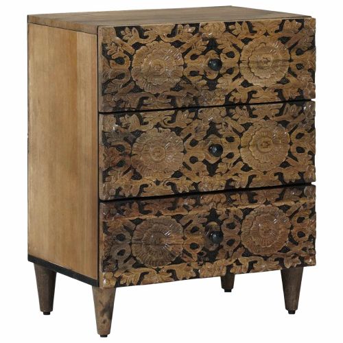 Леглов шкаф Кафяво 50 x 33 x 60 см Солидно мангово дърво