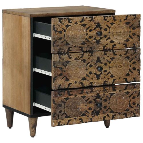 Леглов шкаф Кафяво 50 x 33 x 60 см Солидно мангово дърво